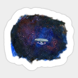 Enterprise D painting Sticker